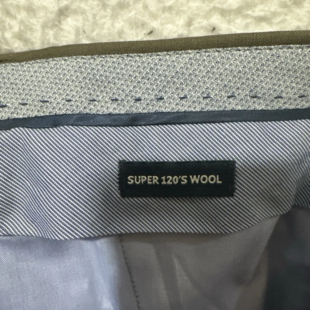 H. Stockton Comfort EZE Super 120's Wool 90s Flat‎ Cuffed Dress Pants Size 38